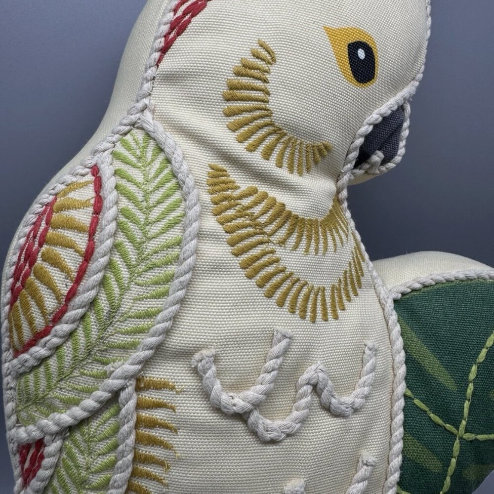 Tommy Bahama Cockatoo Parrot Shaped Pillow Tropical Bird Indoor/Outdoor 18" NEW - Picture 7 of 9